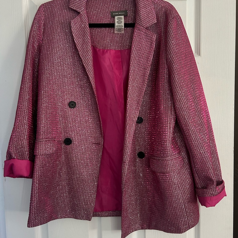 Zara Fuchsia Shimmer Blazer